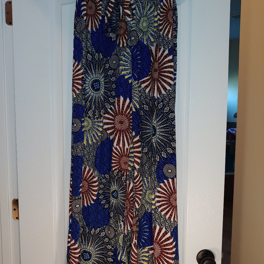 wide leg pants, modern beautiful print